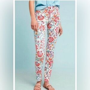Anthropologie Pilcro and the Letterpress Women’s 26 Floral Mid-Rise Skinny Jeans